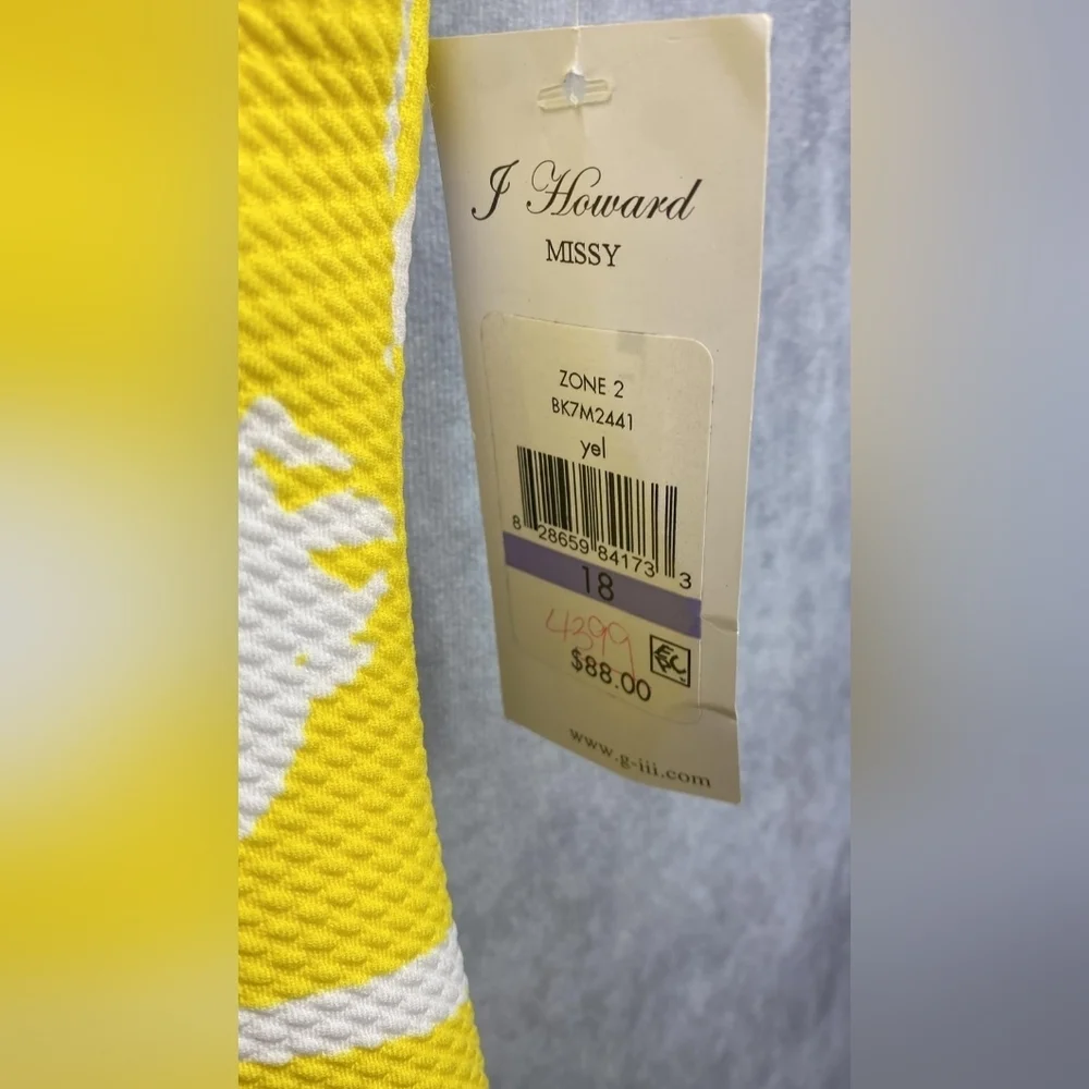 J. Howard dress Yellow and white‎ mini evening party cocktail feminine Size 18